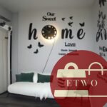 Sweet Home Wall Clock + Butterfly Leds