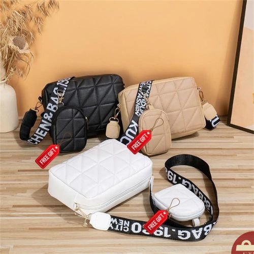 Sylish Girl's Multicolor Crossbody Bag + Mobile Pouch
