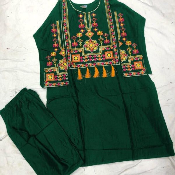 embroidered shirt and trouser set for women