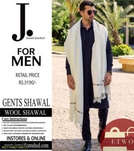 J. Gents Wool Shawl front view