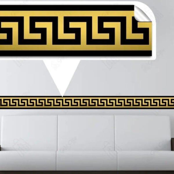 Abstract geometric wall décor stickers applied in living room
