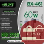 Durable braided Bluk's USB-C to USB-C cable for laptops