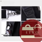 Black nylon chest pack shoulder bag with adjustable strap and compartments