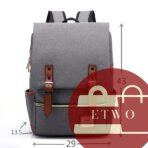Korean style backpack with laptop sleeve and storage pockets