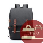 Minimalist Korean school backpack with multiple compartments
