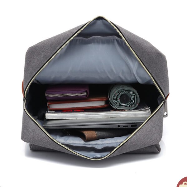 Minimalist Korean school backpack with multiple compartments