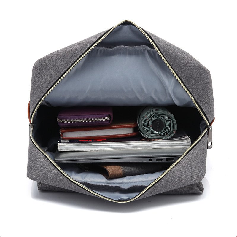 Minimalist Korean school backpack with multiple compartments