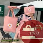 Black Floral Backpack Set of 4 – Lightweight, Durable, and Fashionable Casual Bags