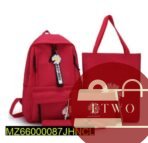 Set of 4 Stylish Casual Backpacks with Floral Print – Durable Nylon School and Travel Bags