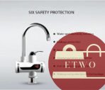 Portable Electric Heating Water Faucet in white ABS plastic