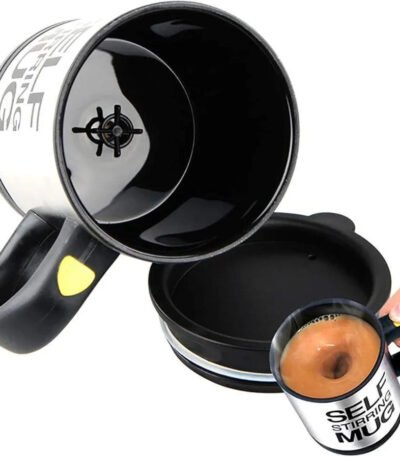 Smart self stirring mug with ergonomic handle
